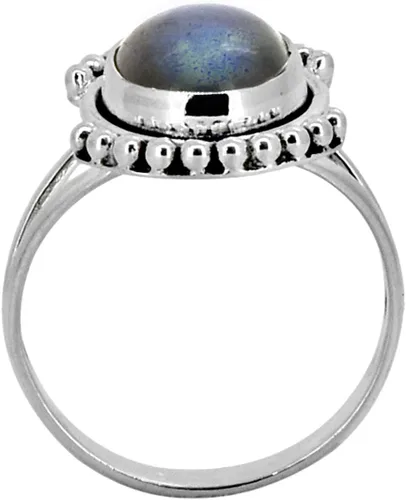 Vista 5 de YoTreasure Anillo de plata de ley 925 maciza de labradorita de 0.394 x 0.551in, Metal Piedra preciosa Metal, labradorita