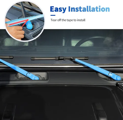 Vista 6 de Kit de moldura de cubierta de limpiaparabrisas delantero y trasero para Jeep Wrangler JL JLU y Gladiator JT 2018-2021 (azul bebé)