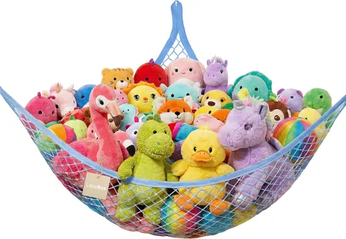 Vista 8 de Lazebox Hamaca de red para animales de peluche para juguetes de peluche, hamaca de animales de peluche de esquina para decoración de habitación