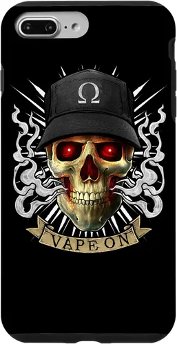 Vista 9 de iPhone 14 Vaping Skull Ilustración E-Cigarette Cloud Vape Case