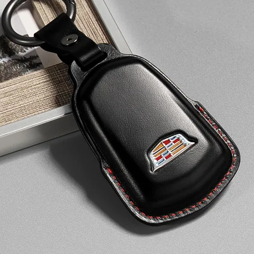 Vista 4 de Funda de cuero para llavero de Cadillac con funda protectora para llave de coche ATS CT6 CTS XTS XT4 XT5 XT6 accesorios