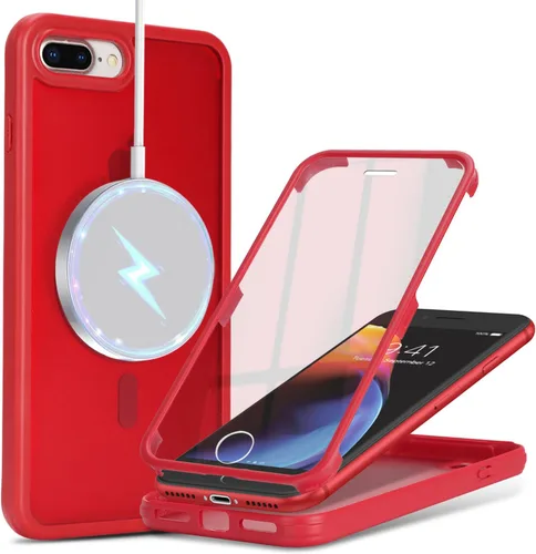 Vista 74 de Funda para iPhone 8 Plus con protector de pantalla, compatible con Magsafe, para iPhone 7 Plus, protector de pantalla integrado, funda delgada