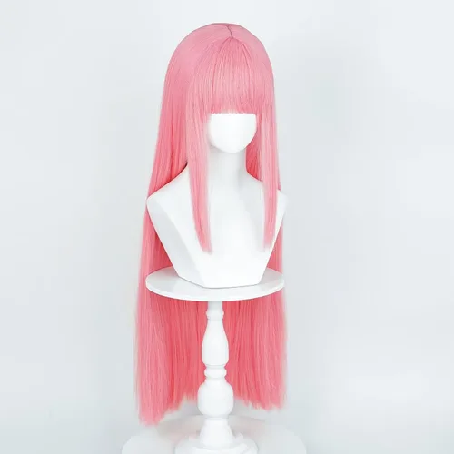 Vista 40 de COSPLAZA Cosplay peluca larga recta plana explosión sintética anime pelo negro