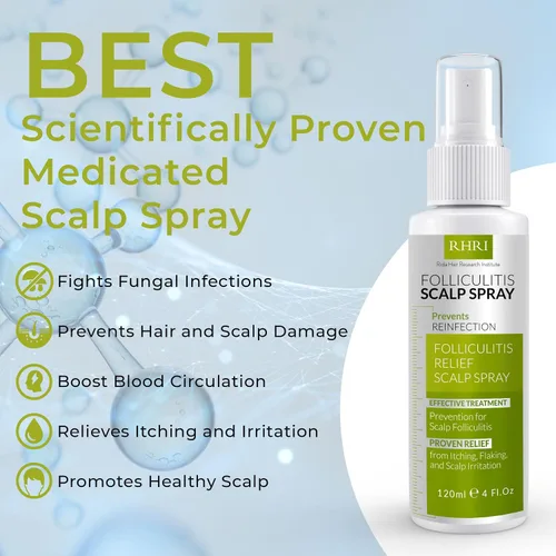 Vista 3 de Foliculitis Scalp Spray Tratamiento de la caspa para cuero cabelludo seco e irritado