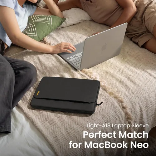 Vista 2 de tomtoc Funda delgada de ajuste personalizado para MacBook Neo A18 Pro A3404 de 13 pulgadas, resistente al agua, con bolsillo para accesorios