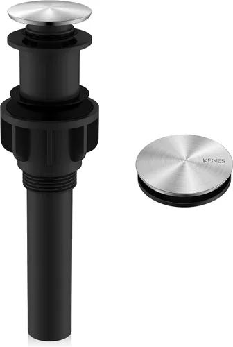 Vista 12 de KENES Conjunto de tapón de drenaje para lavabo de baño con varilla de elevación, drenaje de lavabo de níquel cepillado con desbordamiento, conjunto