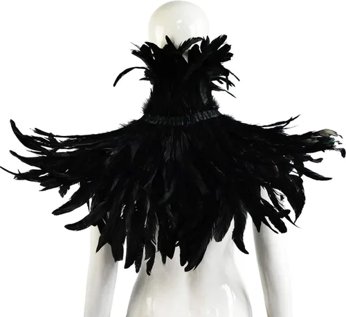 Vista 5 de LVOW - Disfraz gótico de plumas negras para hombre