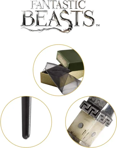 Vista 5 de The Noble Collection Fantastic Beasts - Varita de Spielman en caja de coleccionista – Varita del Mundo Mágico de 14 pulgadas – Juego de películas