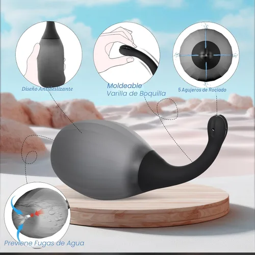 Vista 2 de Enemas - Douches anales para hombres y mujeres, bombilla de enema antireflujo con tubo de silicona moldeable para hombres y mujeres, limpieza