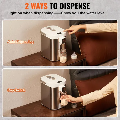 Vista 22 de VEVOR Dispensador de agua caliente, caldera y calentador de agua ajustable de 4 temperaturas, calentador de agua de encimera de acero inoxidable
