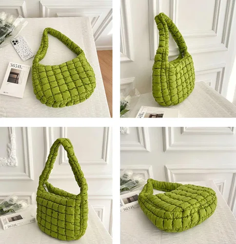 Vista 2 de Bolsa acolchada para mujer, bolsa acolchada ligera, bolsa de hombro, bolsa de hobo, bolsa de nube con cremallera 2023
