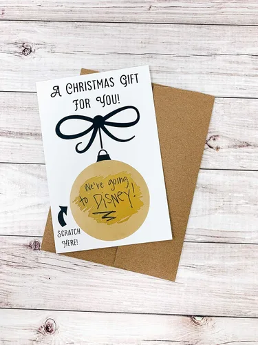Vista 3 de Tarjeta de Navidad Scratch para revelar tu mensaje personal sorpresa regalo