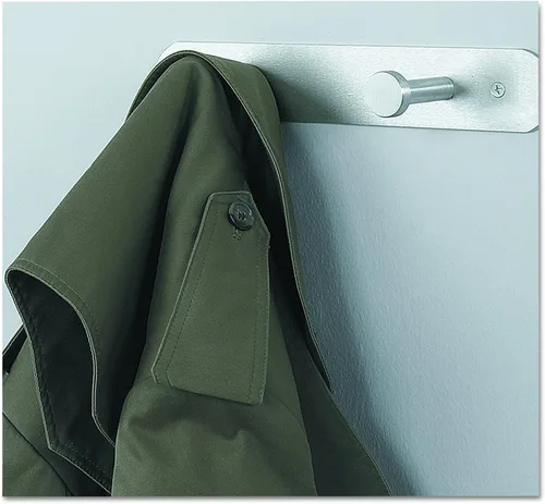 Vista 3 de Safco Perchero de pared con cabeza de clavo, dos ganchos, metal, aluminio satinado (4200)