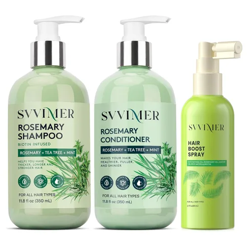 Vista 8 de Svvimer Acondicionador engrosador de romero: Producto hidratante espesante con biotina para mujeres y hombres - para cabello dañado, seco y fino 350