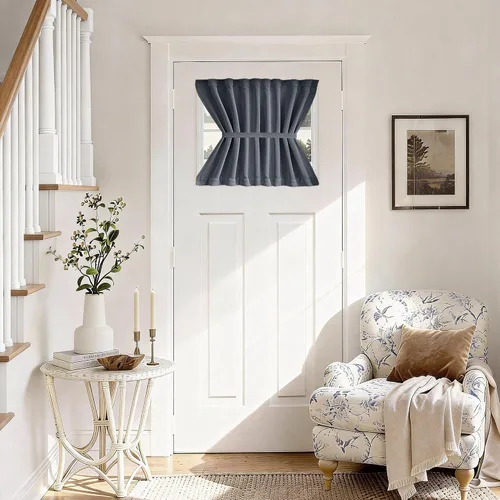 Vista 116 de Vatge Cortinas laterales autoadhesivas para puertas de cristal, sin taladro, extraíble, panel de filtrado de luz, 1 panel, 12 pulgadas de ancho x 60