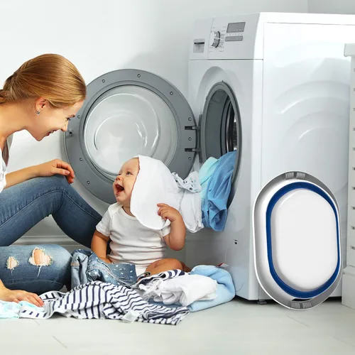 Vista 4 de Lavish Home - Cesta plegable para ropa sucia, ahorro de espacio, organizador multiusos, contenedor de almacenamiento con asas de agarre cómodas
