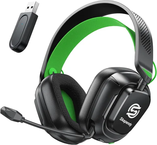 Vista 9 de 2.4GHz Wireless Gaming Headset for PS5/4, PC, Low-Latency Bluetooth Gaming Headphones with Stereo Sound, Noise Canceling Mic, Phantom White