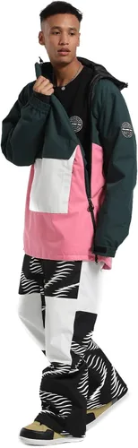 Vista 5 de Chaqueta de snowboard para hombre y mujer, chaqueta de esquí para hombre, snowboard, esquí, esquí, hombre, impermeable, cálida, para nieve