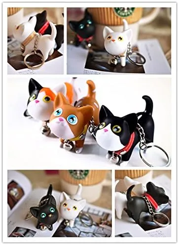 Vista 5 de Llavero con diseño de gato y gatito para automóvil, adorable bolsa Kawaii, juguete colgante, idea de regalo para niñas, mujeres y hombres