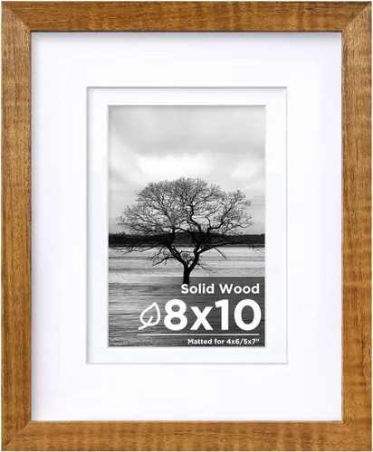 Vista 48 de Egofine - Portarretratos de 4 x 6 pulgadas, de madera maciza con plexiglás, para fotos de 3.5 x 5 con paspartú o de 4 x 6 sin paspartú, para colocar