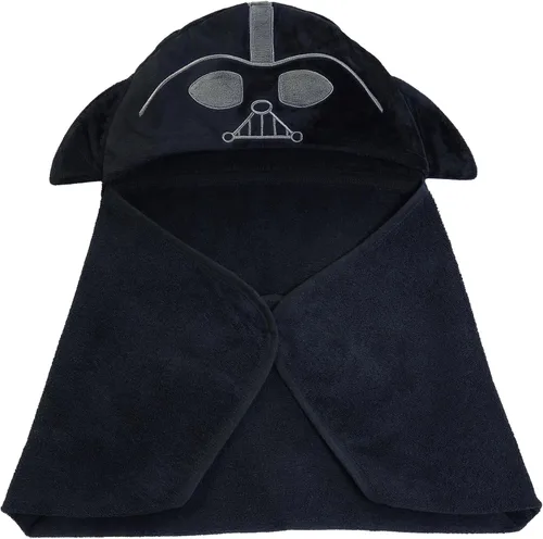 Vista 5 de Lambs & Ivy Star Wars Darth Vader Toalla de baño con capucha de algodón de lujo negro