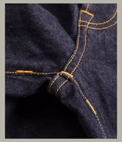 Vista 6 de Red Tornado 12oz Selvedge Denim Jeans Enjuagados Slim Straight Fit