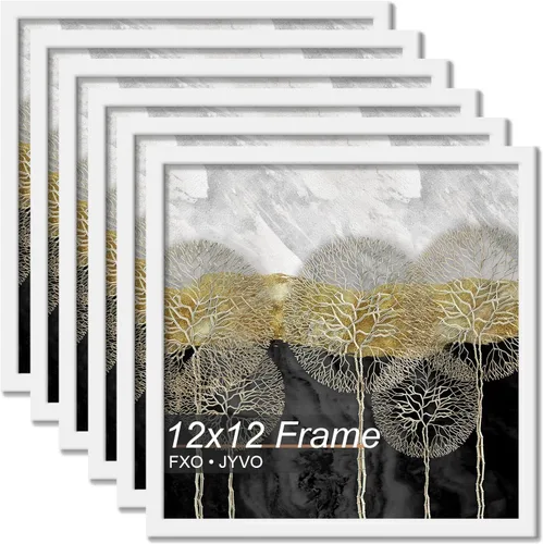 Vista 55 de Fxojyvo Marco de 4 x 4 pulgadas, marco negro para póster cuadrado de 4 x 4, peso ligero y altamente transparente, marco de 4 x 4 para pared, 1