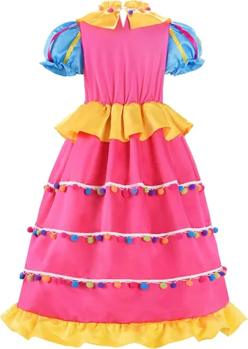 Vista 2 de ReliBeauty Disfraz de payaso para niños y niñas, disfraz de circo con peluca