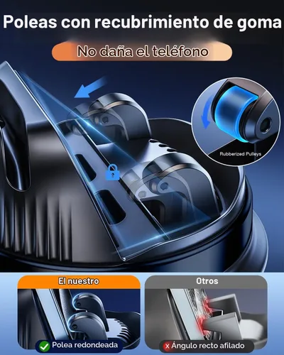 Vista 5 de Soporte para teléfono celular de salpicadero, soporte de teléfono móvil multifuncional para automóvil, soporte de teléfono de coche giratorio