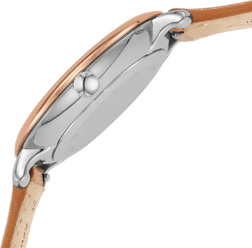 Vista 3 de Fossil Reloj Jacqueline de cuarzo de acero inoxidable y cuero para mujer Jacqueline ES5207 - Reloj de 3 manecillas