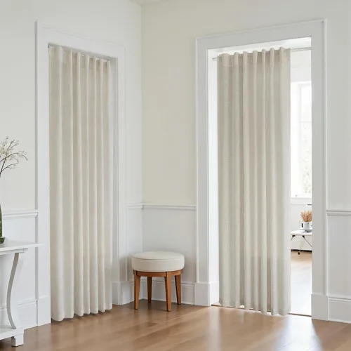 Vista 57 de Cortinas rústicas color beige tostado de 42 x 84 pulgadas de largo para sala de estar, juego de 2 paneles transparentes de lino natural, imitación