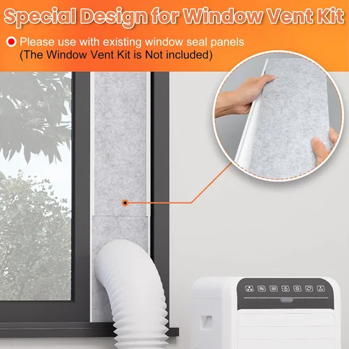 Vista 6 de GCGOODS Paneles de espuma aislados para aire acondicionado portátil, kit de ventilación de ventana, paneles laterales de aislamiento para ventanas