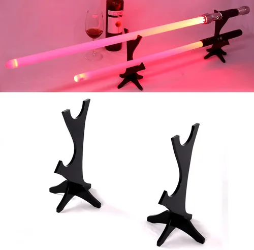 Vista 4 de Soporte de acrílico para sable de luz perfecto para sable de luz Jedi, soporte de sable de luz resistente, soporte de sable de luz de dos niveles