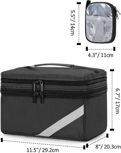 Vista 6 de Trunab Bolsa de almacenamiento y organizador de medicamentos vacía, organizador de botellas de píldoras con bolsa pequeña portátil, caja de primeros