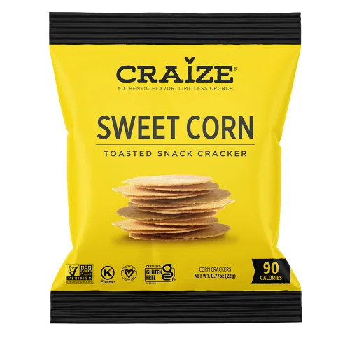 Vista 7 de Craize Sweet Corn Crisps Galletas de maíz tostadas sin gluten, veganas, kosher, 4 onzas cada una
