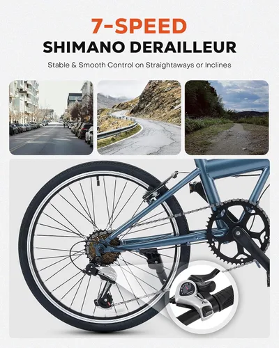 Vista 5 de VIRIBUS Bicicleta plegable para adultos, bicicleta plegable de 20 pulgadas de 7 velocidades, bicicleta compacta ligera, bicicletas plegables
