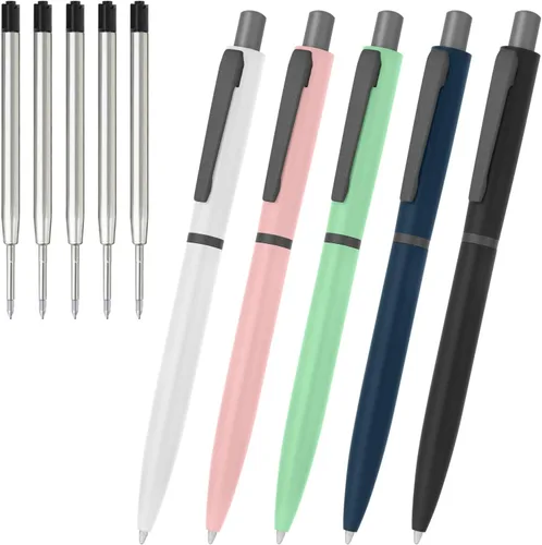 Vista 11 de Cambond Bolígrafos plateados – Bolígrafo giratorio de metal de tinta negra, punta media de 0.039 pulgadas para regalo, oficina, negocios, hombres