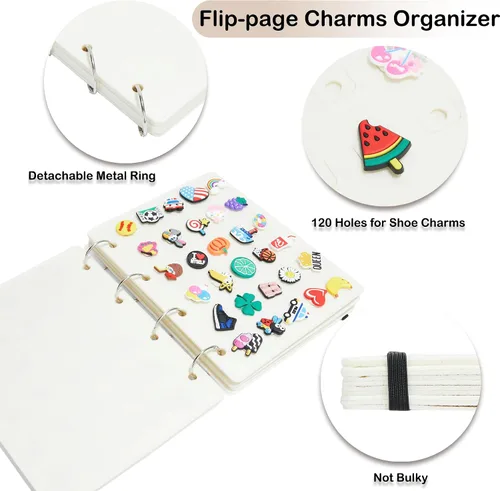Vista 2 de HUHYNN Organizador de dijes de zapatos para Croc, soporte para dijes de zapatos con 120 agujeros para croc, organizador y almacenamiento en viajes a