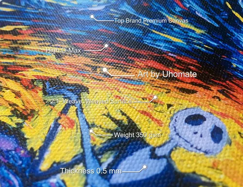 Vista 6 de Uhomate 4 pósteres de Jack Sally Jack y Sally Nightmare Before Christmas Vincent Van Gogh Noche estrellada para decoración de pared dormitorio baño