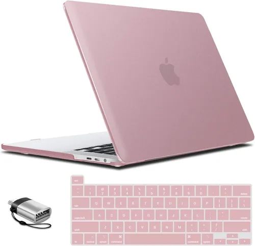 Vista 11 de IBENZER - Carcasa rígida de tacto suave para MacBook Pro de 13 pulgadas con Touch Bar y Touch ID, con funda de teclado y adaptador Type C