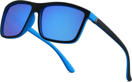 Vista 12 de Gafas de sol polarizadas deportivas para hombre, gafas de marco cuadrado NP1007 Marco A01 Matteblack/Lente gris