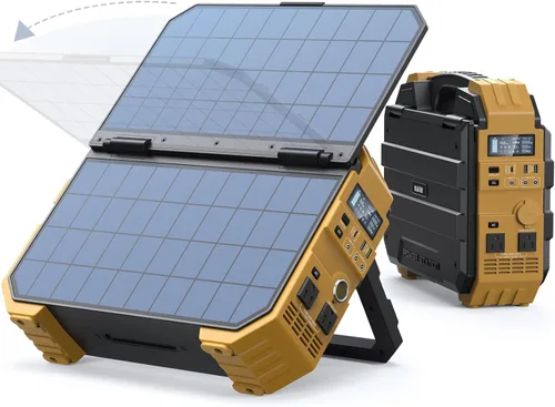 Vista 10 de BLAVOR Estación de energía portátil de 1600 W (pico 3200 W), panel solar integrado, batería LiFePO4 de 1024 Wh, carga rápida USB-C de 100 W