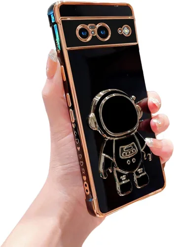 Vista 28 de phylla Funda para teléfono para Google Pixel 7A 6.1" 5g, Funda de teléfono con soporte astronauta chapado de lujo con patrón lateral pequeño
