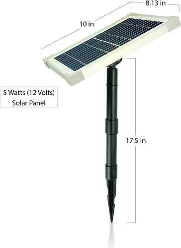 Vista 2 de Kit de bomba de agua solar de 5W: Bomba de agua sumergible sin escobillas DC 124 GpH con panel solar de 12V 5W para fuente de baño de pájaros