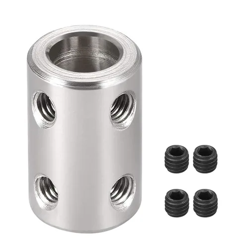 Vista 8 de TA-VIGOR Tornillo de acoplamiento de eje de 0.197 in a 0.197 in, D14 mm x L22 mm de diámetro de acero inoxidable rígido acoplador de eje conector