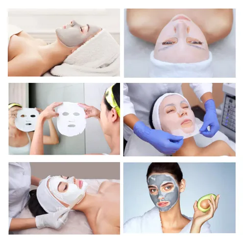 Vista 2 de 100 piezas de papel de máscara facial de algodón para bricolaje spa cara cuidado de la piel, hoja precortada
