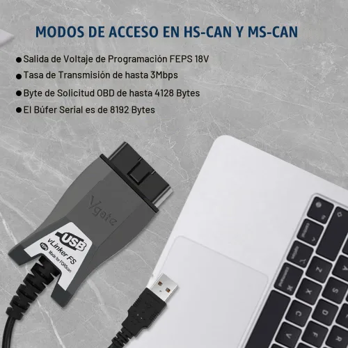 Vista 5 de Vgate vLinker FS USB OBD2 a USB Herramienta de diagnóstico de coche lector de código para FORScan OBD2 adaptador