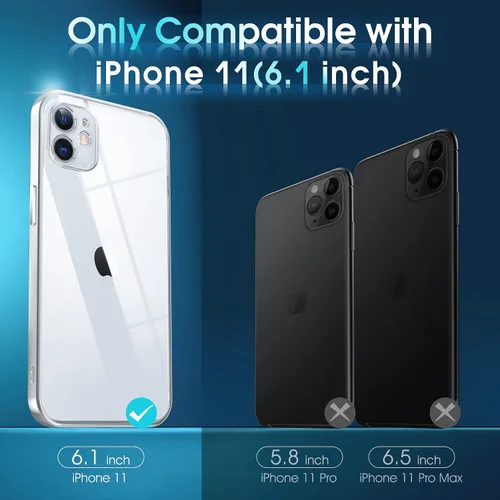 Vista 776 de Supdeal Funda cristalina transparente para iPhone 11, [No se amarillea] [Protección de la cámara] [Probado contra caídas de grado militar] Funda
