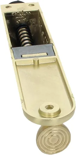 Vista 3 de MroMax Tope de puerta Kickdown con resorte con pedal de pie para topes de puerta, 6.142 in/6.14 "de longitud, dorado, 1 unidad