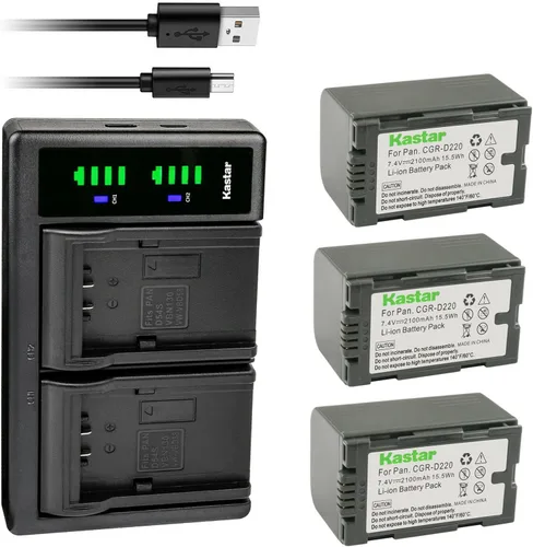 Vista 6 de Kastar CGR-D16S LTD2 - Cargador de batería USB compatible con Panasonic CGR-D28 CGR-D28A/1B CGR-D28R CGR-D28S CGR-D28SE/1B CGR-D320 CGR-D320A/1B